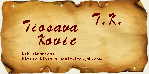 Tiosava Ković vizit kartica